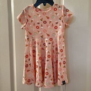 Sweet Bamboo Pink Sweets Donuts Swirly Short Sleeve Dress Girls 12-18 Months NWT